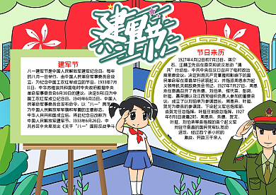 八一建军节word小报板报