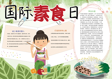 国际素食日绿色健康小报