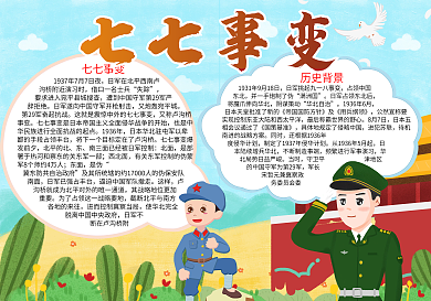 七七事变word小报卢沟桥事变手抄报