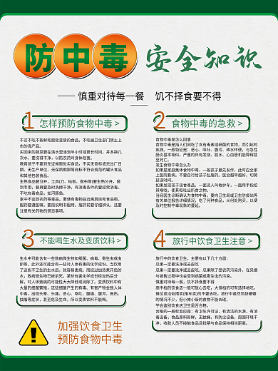 防中毒安全知识宣传海报