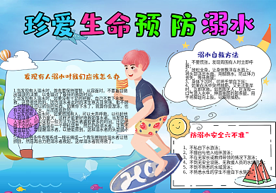 珍爱生命预防溺水手抄报小报
