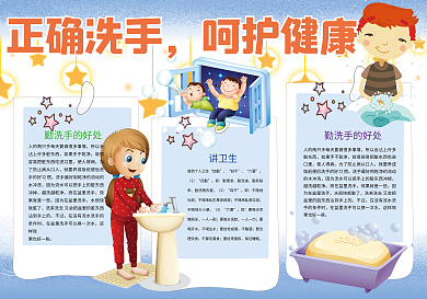 正确洗手呵护健康卫生小报