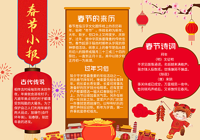 2018黄色狗年电子小报手抄报