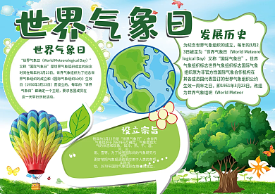 绿色环保小报世界气象小报绿树小报