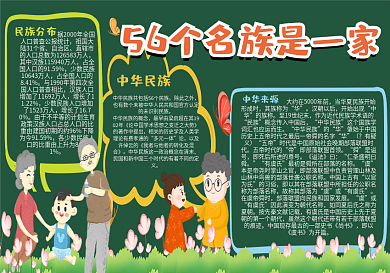 56个名族是一家校园黑板报