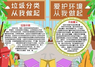 爱护环境垃圾分类手抄报word小报