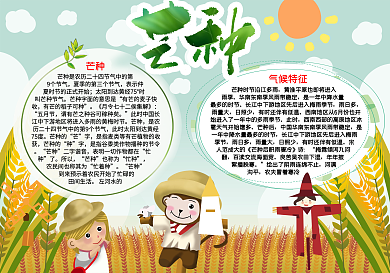 节气小报芒种电子小报word手抄报