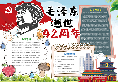 毛泽东逝世42周年小报