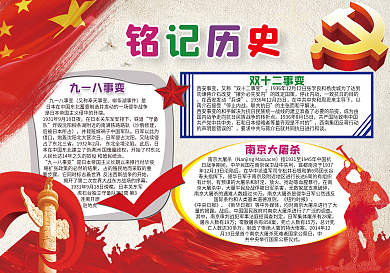 不忘初心铭记历史小报