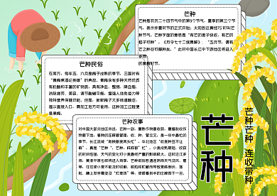 芒种插秧手抄报