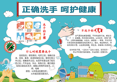 正确洗手呵护健康手抄报