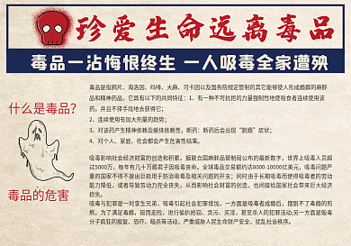 禁止吸毒远离手抄报