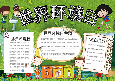 世界环境日小报环保手抄报保护环境电子小报