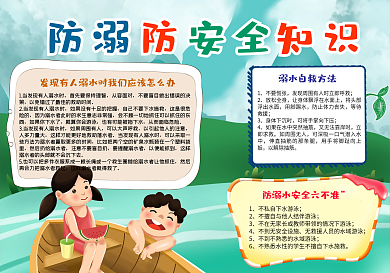 儿童防溺水安全知识手抄报