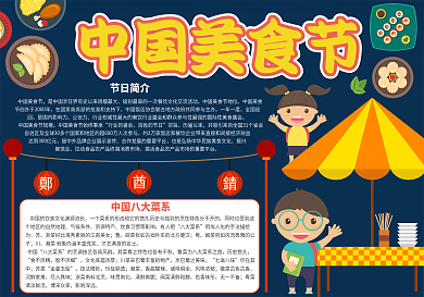 中国美食美食节小报