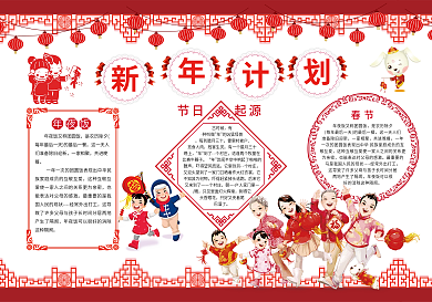 欢乐春节小报手抄报