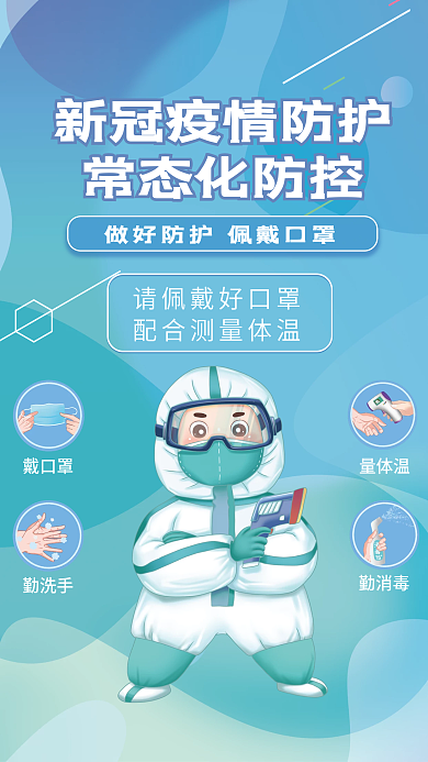 新冠疫情防控常态化防疫疫情口罩宣传海报