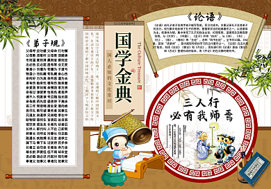 中国风古诗词小报模板