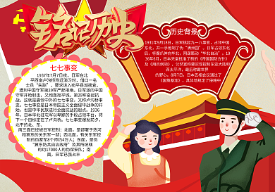 七七卢沟桥事变word小报