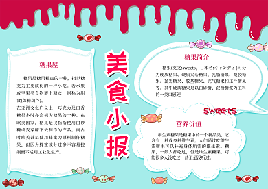 清新可口美食糖果小报手抄报