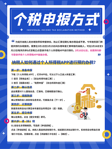 个税申报方式指南海报