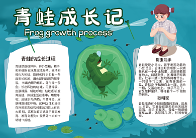 青蛙成长记小报模板