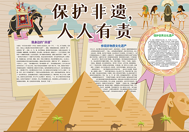 保护非遗人人有责遗迹小报