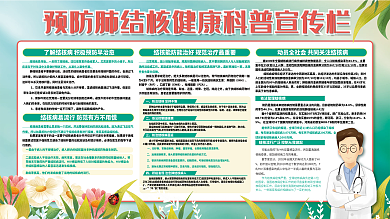 预防肺结核病医疗展板展架健康科普宣传栏