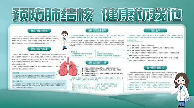 简约医疗健康预防肺结核医生护士展板