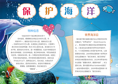 蓝色保护海洋电子小报