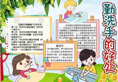 勤洗手的好处手抄报