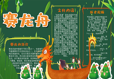 赛龙舟黑板报
