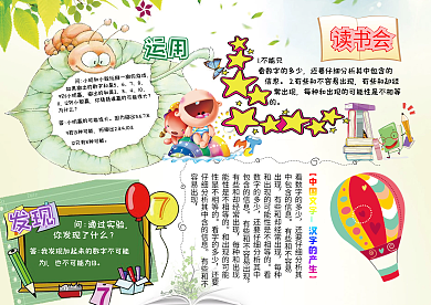 读书小报读后感阅读小报模板