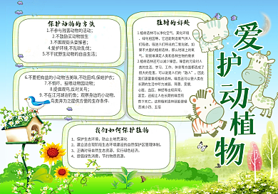 爱护动植物电子小报