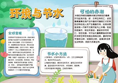环境与节水手抄报
