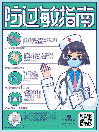 春季过敏预防指南海报