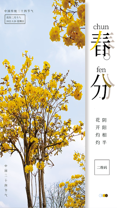 摄影风景图片春分节气海报