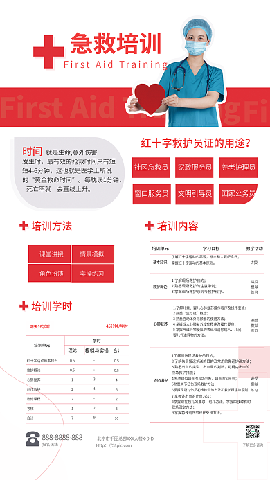 急救培训海报医疗海报