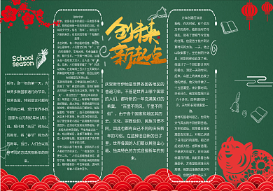 创意春节新年黑板报模板设计