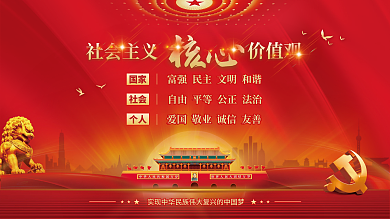 党建风建党百年社会主义核心价值观党史展板