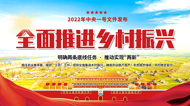 中央一号文件乡村振兴三农工作宣传展板