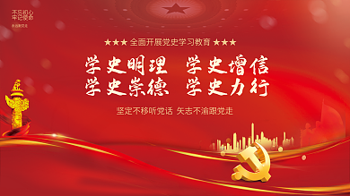 建党百年党史学习不忘初心党建展板海报背景