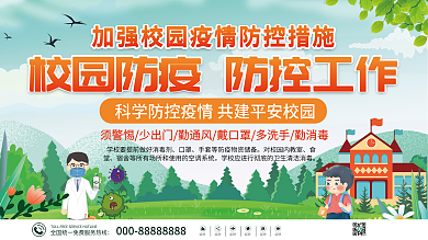 校园开学防疫指南展板