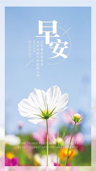小清新正能量心语问候日签朋友圈早安海报
