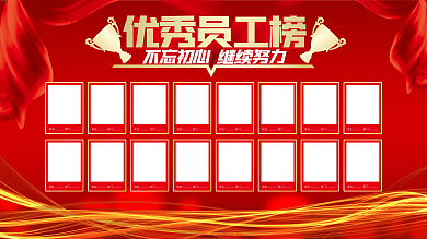 企业公司优秀员工表彰风采展板