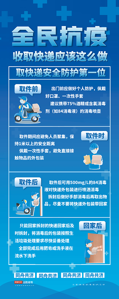 疫情期间取快递安全须知易拉宝