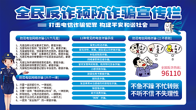 预防防范电信诈骗网络诈骗宣传栏