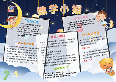数学小报学科趣味数学电子手抄报