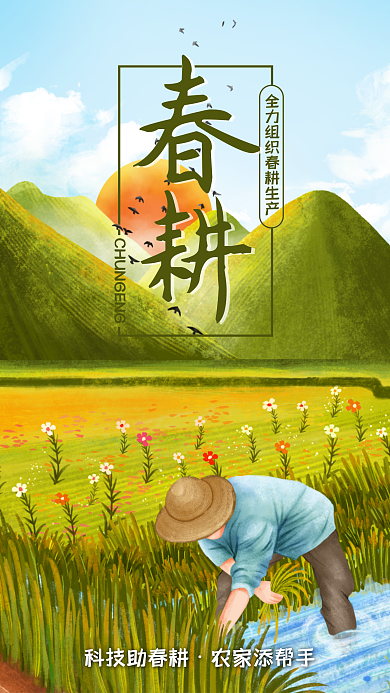 清新节气手机海报