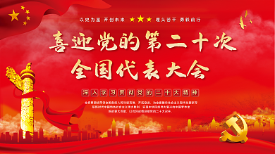 喜迎党的第二十次全国代表大会党建展板